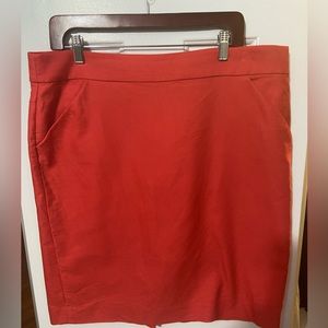 Classic JCrew pencil skirt- deep pink (almost red)- size 16